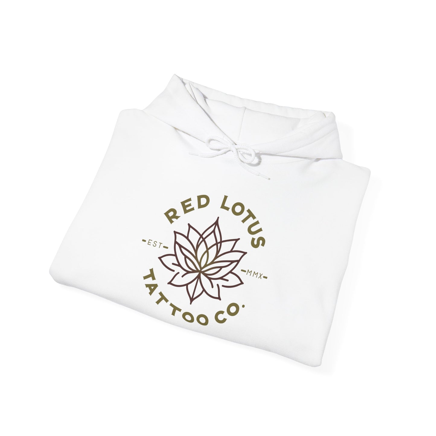 Red Lotus Tattoo Company Mustard Logo Unisex Heavy Blend™ Hooded Sweatshirt