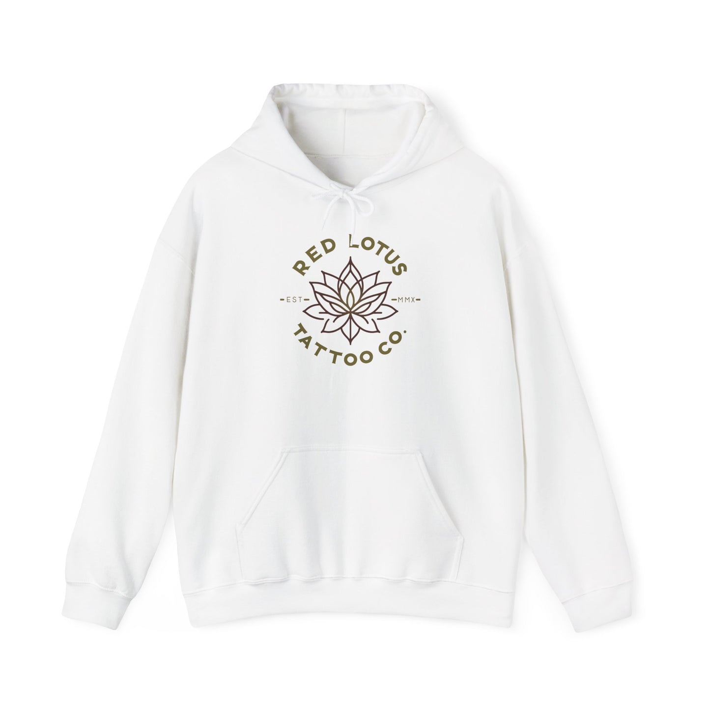 Red Lotus Tattoo Company Mustard Logo Unisex Heavy Blend™ Hooded Sweatshirt
