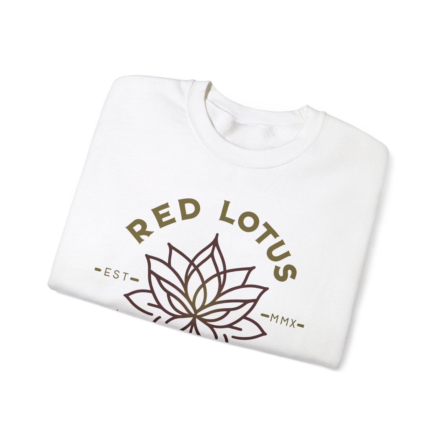 Red Lotus Tattoo Company Mustard Logo Unisex Heavy Blend™ Crewneck Sweatshirt