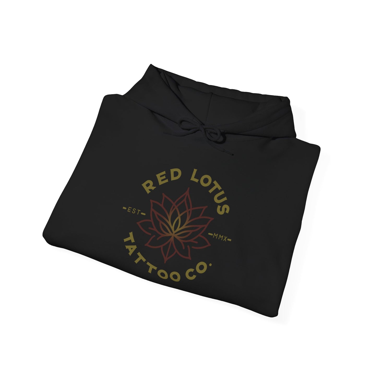 Red Lotus Tattoo Company Mustard Logo Unisex Heavy Blend™ Hooded Sweatshirt