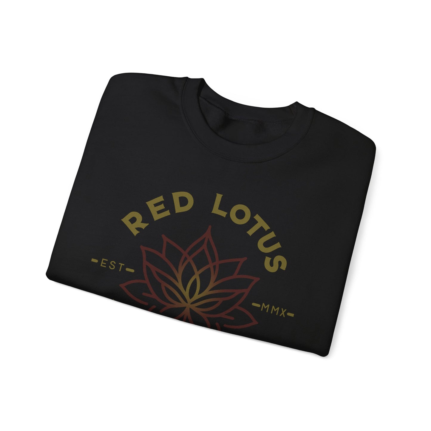 Red Lotus Tattoo Company Mustard Logo Unisex Heavy Blend™ Crewneck Sweatshirt