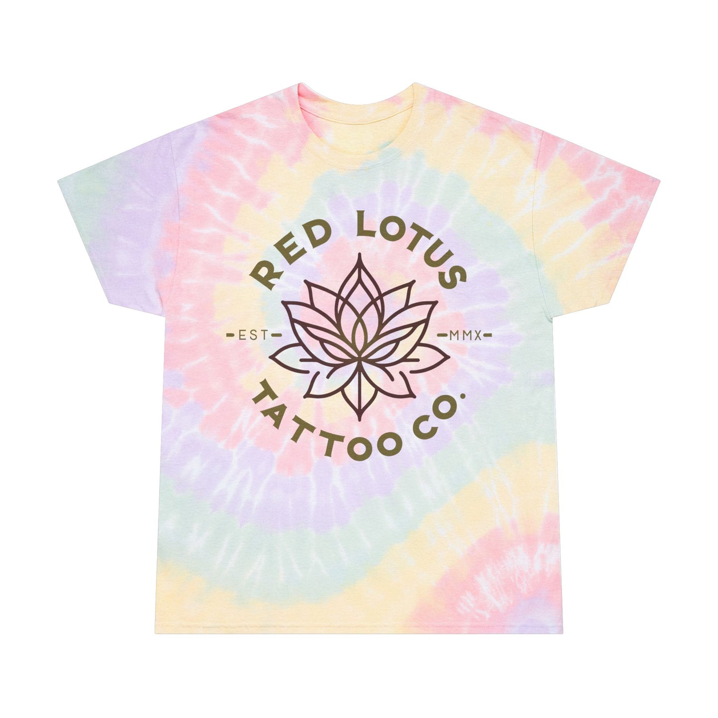 Red Lotus Tattoo Company Mustard Logo Tie-Dye T Shirt