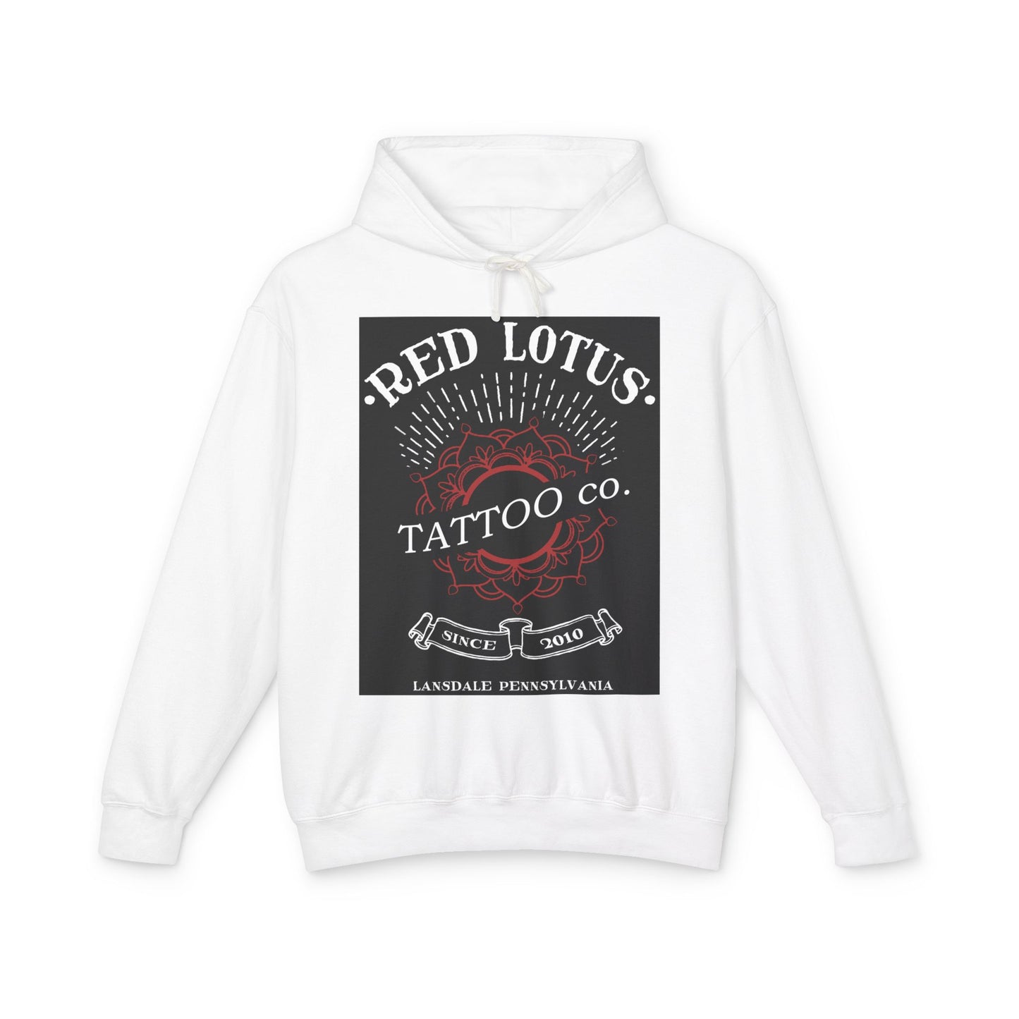 Red Lotus Tattoo Company Classic Logo Unisex Lightweight Hooded Sweatshirt