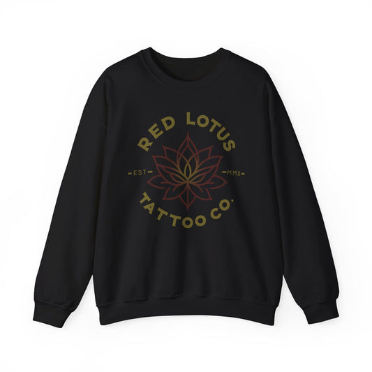 Red Lotus Tattoo Company Mustard Logo Unisex Heavy Blend™ Crewneck Sweatshirt