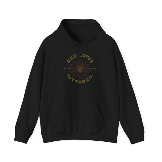 Red Lotus Tattoo Company Mustard Logo Unisex Heavy Blend™ Hooded Sweatshirt