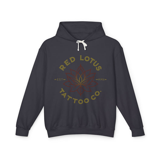 Red Lotus Tattoo Company Mustard Logo Unisex Lightweight Hooded Sweatshirt